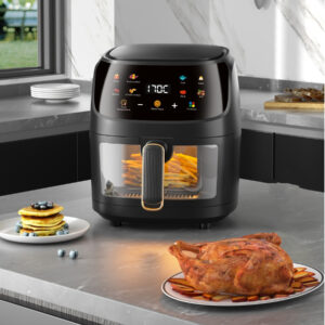 1.59gal Large Capacity Color Touch Screen Air Fryer - Adjustable Time & Temperature, Multifunctional for Chicken, Fries & More, Space-Saving Design, Easy to Clean, 1200W with US Plug (120V), Home Cooking Appliance, Modern Kitchenware, Durable Plastic Construction