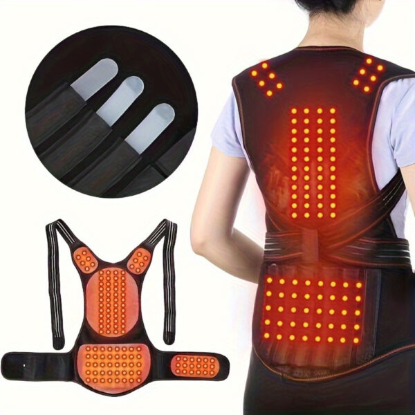 1724134493369-a1b7d49f6f3c4e73a63f8f40a9c33528-goods.jpeg Adjustable Magnetic Relax Back Support Vest for Men & Women - Heat-Activated Polyester Support for Back, Shoulder & Waist, Hand Wash Only, Black, Back Support Vest, Backrest Device, Comfortable Fit, Durable Fabric