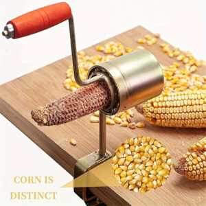 Stainless Steel Corn Peeler Thresher - Manual Hand Crank Corn Cob Stripper and Sheller Tool for BBQ & Outdoor Cooking, Metal Construction, Power-Free Operation