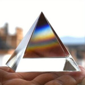 [Crystal Prism] 1PC Optical Glass Prism, Crystal Pyramid | Prisma Decoration for Physics Teaching and Light Spectrum Display, Fantasy Themed Wedding Accessory