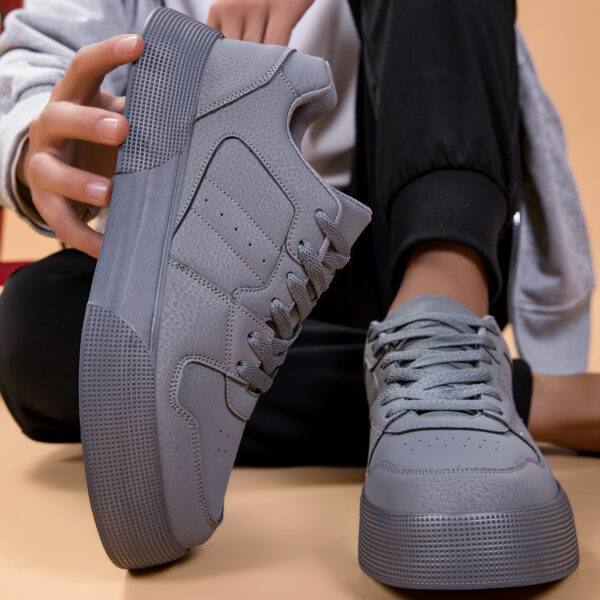 1728916470187-096e9454034848d1b8244c06bdc832cf-goods.jpeg Men's Solid Skate Shoes, Lace Up Comfy Non Slip Casual Sneakers for Men's Outdoor Activities