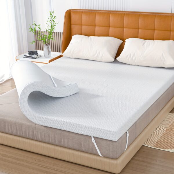 Advanced Gel Memory Foam Mattress Topper With Advanced GelMemory Foam Mattress, Soft, Comfortable, Breathable Design| Cooling Gel For Home Bedroom, Gel Infused Comfort Every Night, 3 Inch Thicknesses, 6 Sizes, Meet Different Needs