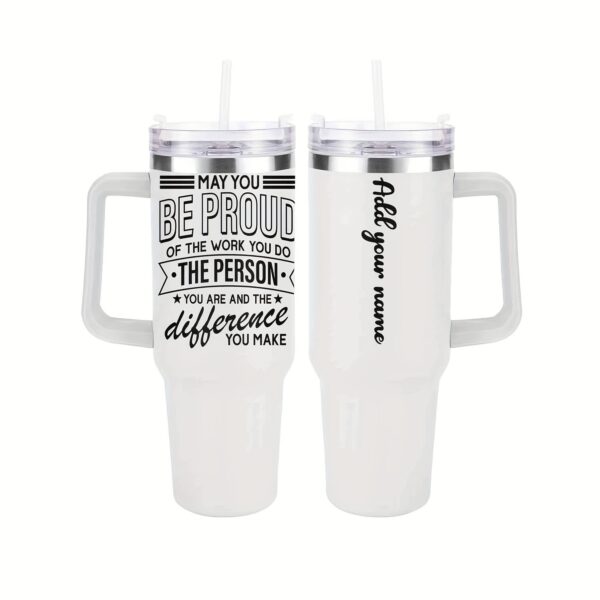 Custom Engraved 40oz Stainless Steel Water Bottle with Handle & Lid - BPA-Free, Insulated for All Seasons, Perfect for Outdoor Adventures & Gifts