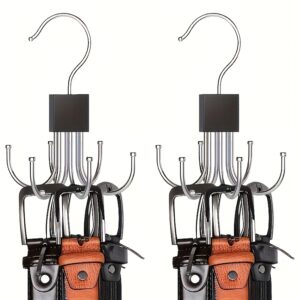 2pcs Of Six Claw Rotating Multifunctional Hooks: Clothes, Hats, Scarves, Wardrobe Storage Hooks - Door Hooks - Bag Hooks - Wooden Polished Surface Hooks