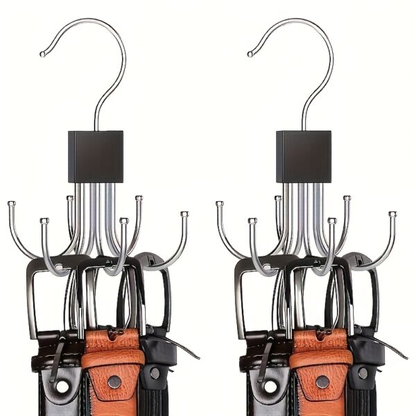 2pcs Of Six Claw Rotating Multifunctional Hooks: Clothes, Hats, Scarves, Wardrobe Storage Hooks - Door Hooks - Bag Hooks - Wooden Polished Surface Hooks