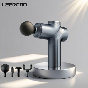 LEERCON Deep Tissue Gun | Upgraded Silent Brushless Motor, Portable with 4 Interchangeable Heads | Deep & Relaxation | Perfect Gift, Sports, Management, Compact Massager, Handheld Device, Silent Operation, Premium Build, Percussion Massager, Tool, Fitness Enthusiasts, Gift for Men