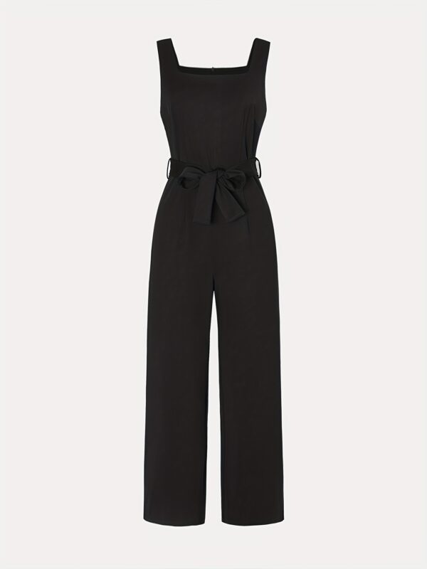 Women's High-Waist Straight-Leg Cargo Pants - Sleek Black Polyester, Casual Style with Faux Pocket Detail, Perfect for Spring/Summer/Fall - Hand or Dry Clean Only