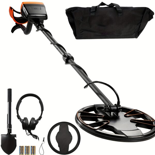 Happybuy Metal Detector, 10" Search Coil, LCD Display, 7 Modes, Adjustable 41"-52", Aluminum Stem, DSP Chip, Golden Detection, 10" Depth