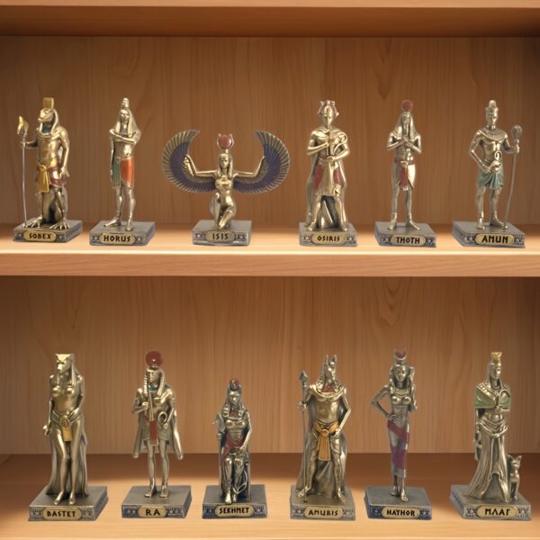 [12pcs Resin Gods] 12pcs/Set Vintage Marvelous Resin Twelve Gods Festival Statue Decorations | Desk Ornament Set
