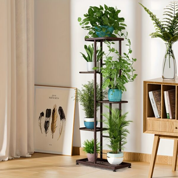 7-layer 6-pot Potted Metal Plant Stand Indoor, 42-inch High Multi-layer Plant Stand, Suitable For Indoor And Outdoor Plants, Decorations, Living Room Corner Plant Stand - Very Suitable For Living Rooms, Balconies