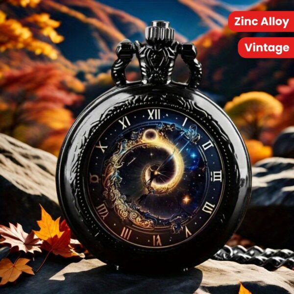 Glass Round Quartz Pocket Watch, Fashion Quartz Pocket Watch With Chain, Unique New Year Christmas Birthday Gift