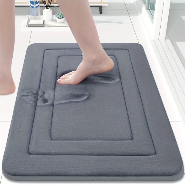 1pc Non-Slip Bath Mat - Extra Long Floor Mat (27.5x59"), Quick-Dry Bathroom, Kitchen, Office, Laundry Mat - Machine Washable Polyester Mat for Home, Spa, or Gift - Ideal for Women, Moms, Housewarming, Christmas, Birthday Presents - Easy Clean Bathroom, Living Room, Bedroom Mat, Bathroom Mat, Geometric Pattern, Durable Construction, Comfortable Flooring, Family Households