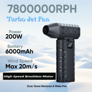 Multi-Function Portable Electric Fan Blower, High-Speed Air Duster for Dust/Snow Removal, Computer Cleaning, Type-C USB Rechargeable, Built-in LED Light - Jet Stream for Home, Office, Car Cleaning & Outdoor Camping