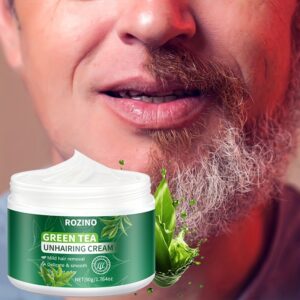 50g green tea hair removal cream, gentle and non irritating, clean hair removal, clean hair removal, 5-minute quick hair removal, suitable for lips, armpits, legs, arms, private parts, chest, body, male and female use