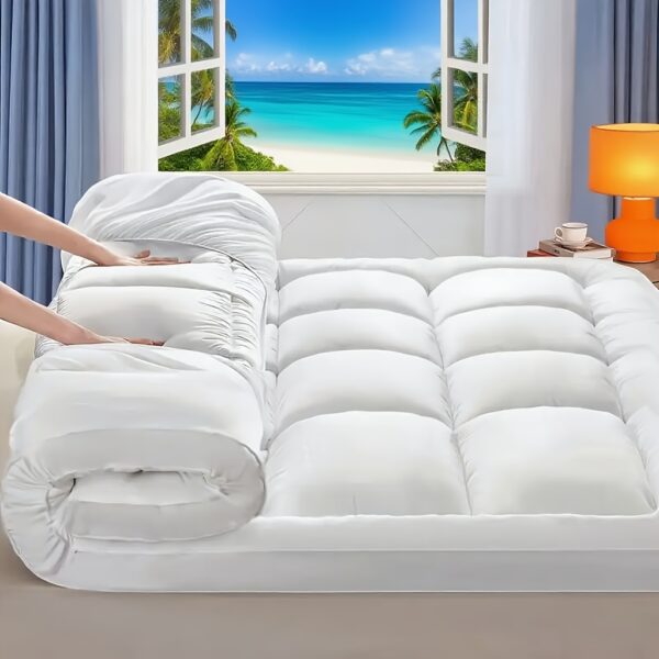 Extra Thick Mattress Topper, All Season Mattress Pad, Quilted Fitted Mattress Cover Pillow Top Mattress Topper, Breathable Mattress Protector with 8-21 Inch Deep Pocket