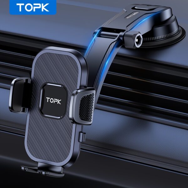 TOPK D38C Phone Holder for Car Dashboard, Upgraded Adjustable horizontally and vertically Cell Phone Mount For Car Dashboard Compatible With All Phones