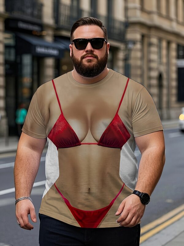 1fb26e0d-320d-4a62-a021-70a1b777fdfd.jpg Men'S Plus Size Casual Summer T-Shirt with Vibrant Geometric Print - "I AM A WOMAN" Design, Round Neck, Knit Fabric, Regular Fit, Casual Attire|Bold Statement Shirt|Stretchy Knit Top