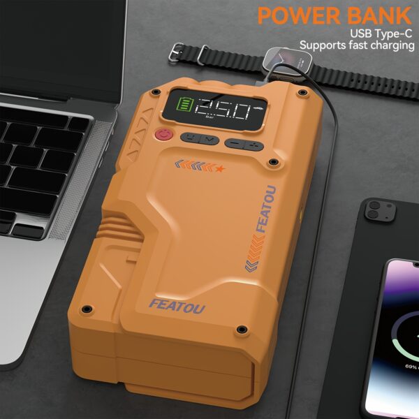 Portable Car Jump Starter, 5000A Peak Battery Jumper Starter Portable, Jump Box For Car Battery, 12V Portable Jump Starter For 7.5L Gas & 6.5L Diesel Cars With USB Ports & LED Flashlight, Car Accessories, Tools, Christmas Gift