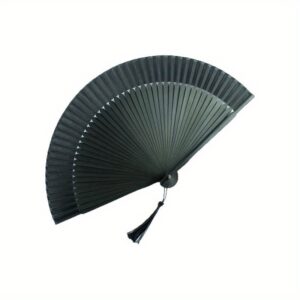 203462fd76de4e51a1f1878348bacfd0-goods.jpeg 1pc/2pcs Elegant Retro Bamboo Folding Fan - Chinese/Japanese Vintage Style, Black Tassel, Includes Silky Texture Fan Case, Perfect for Women, Dance, Party, Wedding, Summer Outing, Portable and Home Decoration, Asian Home Decoratio