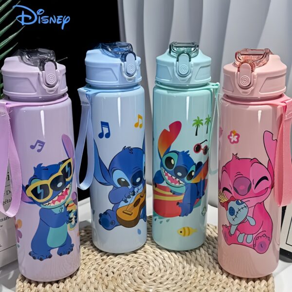 1pc Stitch & Lilo Cartoon Insulated Water Bottle - 27oz Leak-Proof Travel Cup with Straw, Shatterproof PC Material, Vibrant Character Designs for Hiking, School, and Gifts (Christmas, Halloween, Birthday), Hiking Essentials | Playful Design | Durable Water Bottle