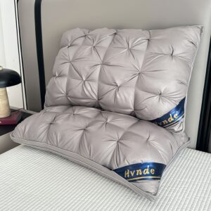 2-Piece Luxury Hotel-Quality Pillows, Deep Sleep Neck Support with Non-Sagging High-Pillow Inserts for All Seasons | Hypoallergenic Polyester Covers & Modern Design – Soft Texture Finish, Cooling and Cervical Spine Comfort