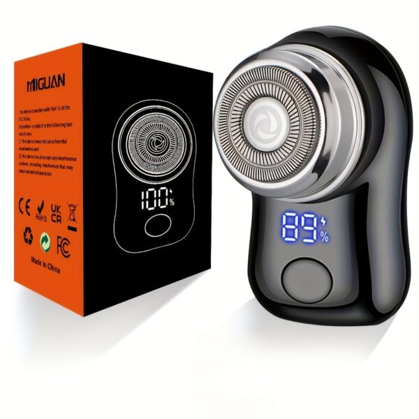 1pc USB Rechargeable Men'S Electric Shaver, Fast Charging, Stainless Steel Spiral Blade, 30-45 Minutes Working Time, Non-Washable - Good For Travel And Gifts, Blue/Black