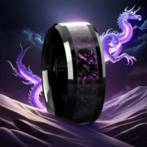 1pc Gothic Romantic Black and Purple 304 Stainless Steel Ring, 8mm, Multi-Functional Fashion Jewelry with Sequin Mosaic Design, Ideal for Daily Wear, Parties, and Gifts, Party Accessory | Gothic Style Ring | Durable Ring, Best for Christmas