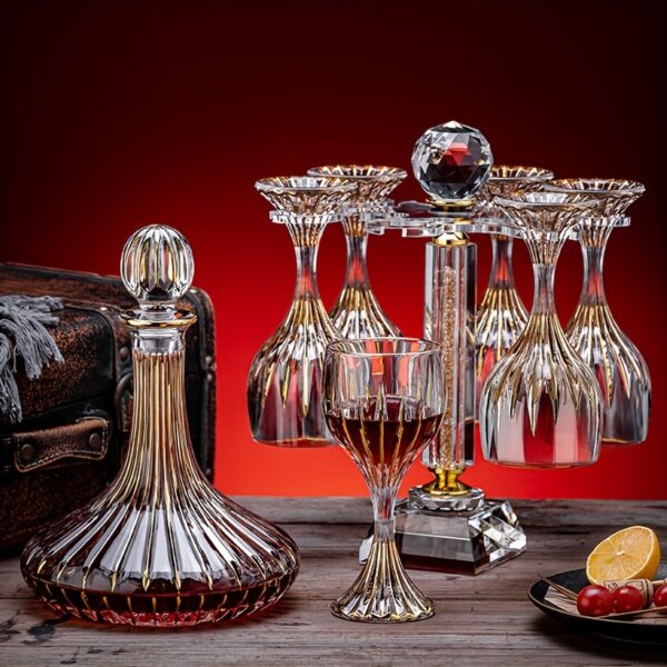 1pc Luxury Crystal Glass Golden-Trimmed Wine Glasses for Home Use High-end Gift