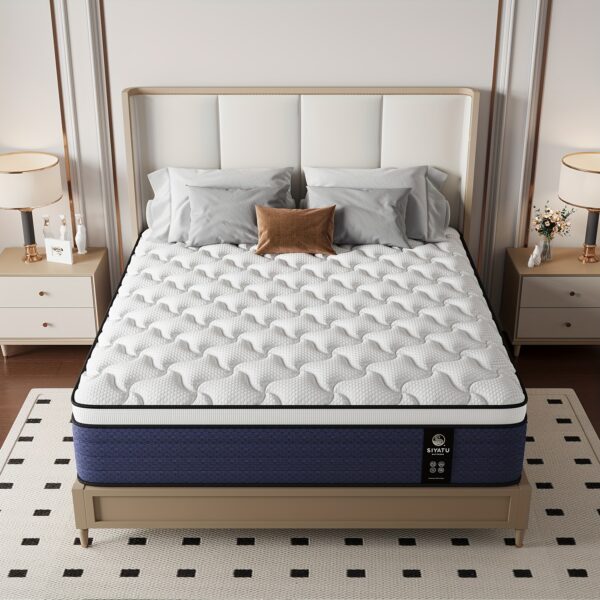 10/12/14 Inch King Sizes Mattress, Queen Size Mattress, Full Size Mattress, Twin, with Ergonomic, Individual Springs&Memory Foam, Medium Firm Feel, Pressure Relief, Comfortable Sleeping, Modern Comfortable Home Furnishings.