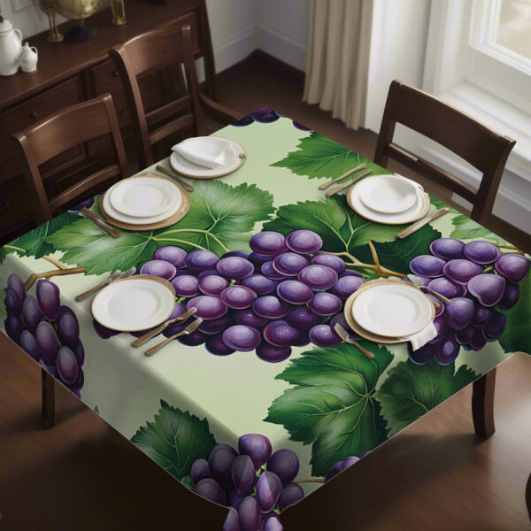 1pc Portuguese Greenery Print Square Tablecloth Suitable for Dining Party Outdoor and Indoor Kitchen Table Decoration