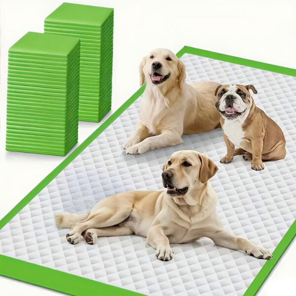 Extra Large Thickened Dog Pee Pad - 50/100/200pcs Puppy Training Mat, Super Absorbent Quick Dry Leak Proof for Home Camping, 23.62"x23.62" & 28"x34" Sizes, Durable & Easy to Clean, Ideal for Puppies & Small Dogs, Puppy Training Mat, Pet Waste Management, Quickdry Material