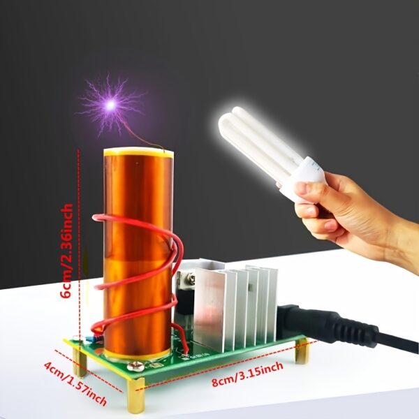 Tesla Coil Arc Experiment Kit, High Temperature High Pressure Plasma, Scientific DIY Electronics, Music Playback, Industrial & Scientific Robotics Accessory, 36V or Below, Plastic Material, No Battery Included, Hardwired Power Supply