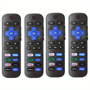 1pc/2pcs/4pcs for Roku Remote Control, Infrared Connectivity, Battery Powered, Compatible with 18 Roku Devices, Easy Setup, No Battery Included