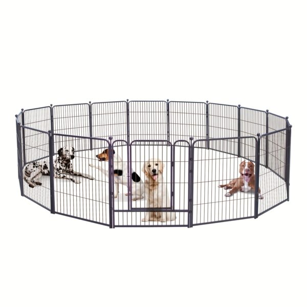 24e14162-6c44-4f0c-8ed9-9165db99bc39.jpg Heavy Duty Metal Dog Playpen, Portable Exercise Fence for Small Medium Large Dogs - RV Camping Pen, Playpen for Dogs