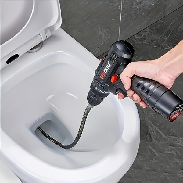 1pc Heavy-Duty Electric Drain Snake with Powerful Motor - 59.06inch Long Flexible Cord & Extension Rod, One-Shot Toilet, Shower, Sink, Bathtub, Hairline Clear Blockage Removal - Ideal for Residential/Commercial Use - Easy Plug-and-Play Operation, Durable Plumbing Tool for Kitchen, Bathroom, Toilet, Floor Drains - Compact & Portable Design with Ergonomic Handle for Comfortable Use - Efficient Drain Cleaning Solution