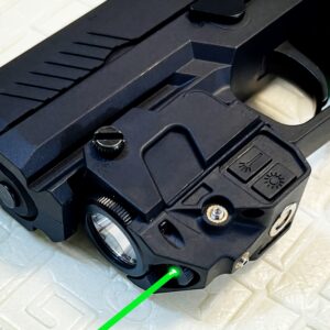 Tactical Compact Green Dot Laser Sight, LED Flashlight Combo Used For 20mm Rail Picatinny, Ambidextrous On/Off Switch For Air Pistol, Airgun, Modem Semi-Automatic Pistols, Handgun, Shotguns, Rifle Etc