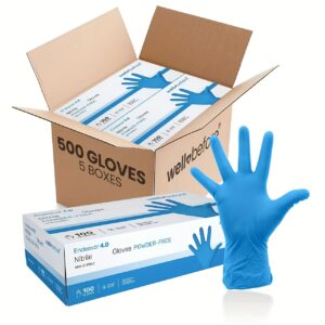 25bdc826-3723-4381-9aac-16798515345e.jpg 500pcs Heavy-Duty Blue Nitrile Gloves - Extra Thick 8 Mil, Oil Resistant, Powder-Free - Latex & Powder-Free, for Industrial, Salon, Laboratory, Kitchen, Cleaning - Bulk Value Pack (S/M/L/XL) - Compatible with Glove Machines, Salon Supplies, Professional Workwear, Reinforced Protection, Home Cooks