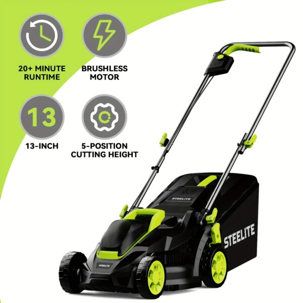2b0d7e22-acb6-4614-a061-a076e3c38c3f.jpg Deli Steelite 13-Inch Cordless Lawn Mower, 21V Electric Lawn Mower with Brushless Motor for Garden, 4.0Ah Battery & Charger Included, Lawn Mower Machine, Remote Control Lawn Mower, Electric Lawn Mower Cordless, Robot Mower, Lawn Mower Gas Powered, Outdoor Maintenance, Yard Work, Ergonomic Handle, Lightweight Mower, Highperformance Motor, Durable Construction, Selfpropelled Mower, Automatic Mower, Mower & Outdoor Power Tool, Portable Home Cordles Electric Lawn Mower, Cordles Power