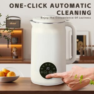 35oz Multi-Function Soybean Milk Machine - 10-Blade Wall Breaker Juicer For Nut Milk, Milkshakes, Oats & Coffee, 304 Stainless Steel Liner, Self-Cleaning, Full-Automatic (White)