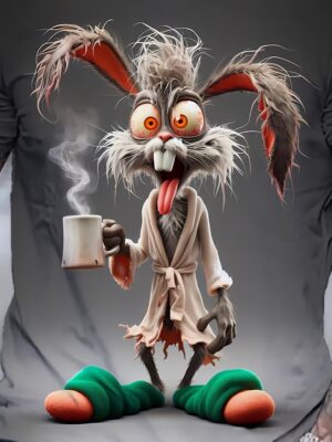 2b950877-a87c-4c15-8a4c-c764c19a1f88.jpg Men's T-Shirt with Whimsical Rabbit 3D Print - Casual Streetwear, Short Sleeve, Round Neck, Perfect for Summer Outings & Vacations, Suitable for All Ages And Genders Local Warehouse Items t-Shirts for Men