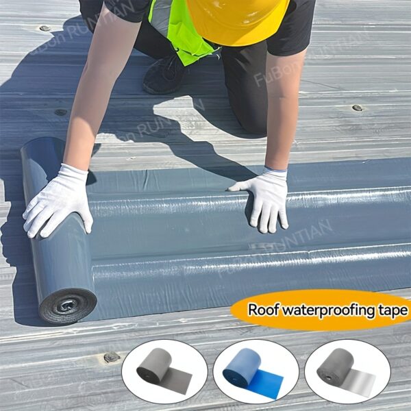 2 Rolls Of Heavy-Duty Polymer Repair Waterproof Tape |UV Resistant, Temperature Range (-60°C-110°C) Suitable for Roofs/Walls/Pipes - Self-Adhesive Sealing And Leak Proof, with Noise Reduction And Insulation Performance, W: 3.9in/7.8in L: 196in