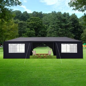 Outdoor Party Wedding Tent - 10'x30' Garden Gazebo Pavilion, 8 Removable Sidewalls For Cater Events