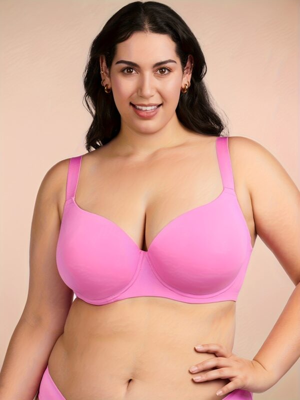Women's Plus Size T-Shirt Bra, Full Coverage, Seamless, Comfortable Padding, Elegant Style