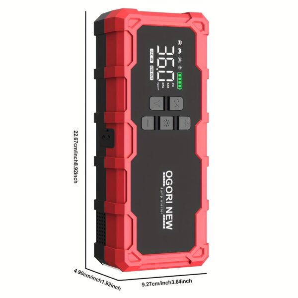 OGORI NEW 7500A Portable Car Jumper Starter With Digital Tire Inflator, Air Compressor, Flashlight, Large Capacity Power Bank, 12V Battery Booster Charger For All Gas And Diesel Engines-Motorcycle, Car, SUV, PICK-UP, Truck, Quick Start Dead Battery