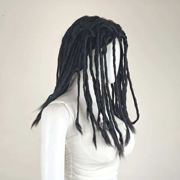 130% Density Acrylic Braided Wig - Coily Curly Synthetic Hair, Non-Washable & Coverless Design for Stage, Halloween, Mardi Gras, Football - Unisex Black Wig for All Ethnicities, Wig Accessories, Costume Accessory, Natural Look, Secure Fit, Event Costume