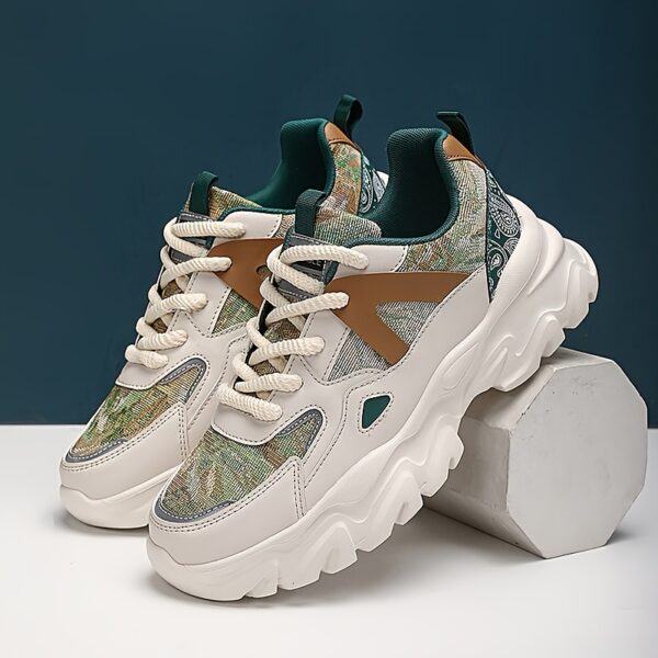 30038fcd-815d-4abf-9460-db272113bfe4.jpg Stylish Patterned Low-Top Sneakers for Men & Women - Breathable Mesh & PU Upper, Durable EVA Sole, Lace-Up Closure, All-Season Casual & Sneakers, Hand Wash Only, Versatile Wear Shoes | Modern Sneakers | Intricate Detailing Sneakers