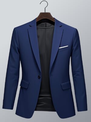 Men'S Lightweight Business Jacket - Slim Fit Blazer Coat, Notch collar, Single-Breasted Front, All-Season Formal & Casual Office, Wedding, Party - Minimalist Men'S Suit Coat, Office Wear, Modern Menswear, Premium Finish, Stylish Outerwear, Professional Attire, Wedding Attire, Sleek Design, Highquality Fabric, Corporate Men
