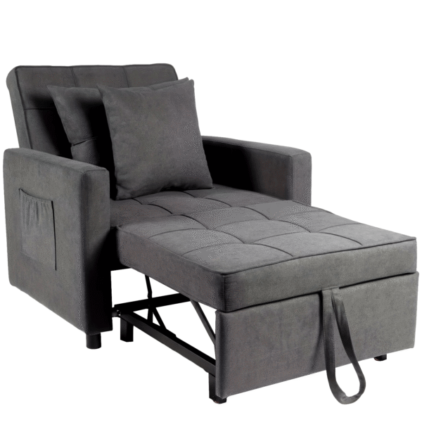 Sofa Bed Chair 3-in-1 Convertible Chair Bed, Lounger Sleeper Chair, Single Recliner For Small Space With Adjustable Backrest