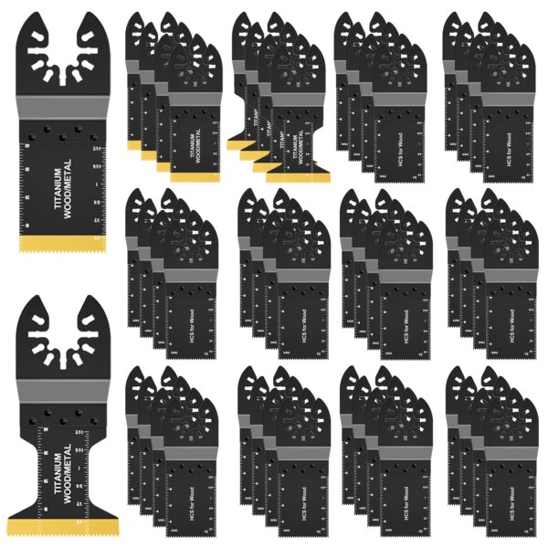 10/20/30/50pcs Titanium Oscillating Saw Blades - Heavy-Duty Multitool Blades for Cutting Hard Materials, Metal Nails, Wood & Plastic - Fit for All Models, No Electricity Needed, Durable Metal Construction, Versatile Cutting Tool, Sleek Metallic Finish, Robust Tool Design