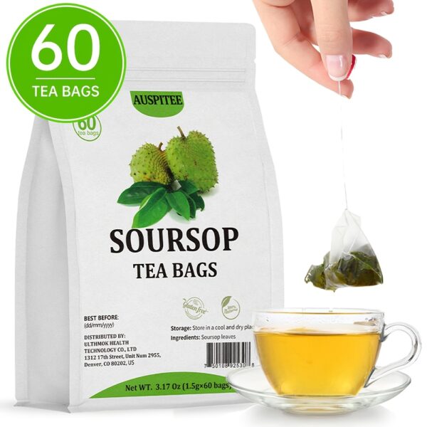 31d2a0f2-18e2-4ac4-a9b5-b949a16266d5.jpg Premium Soursop Graviola Leaves Tea 3.17Oz(1.5g X 60bags) Herbal Tea Without Additives And Caffeine Perfect for Gifting.